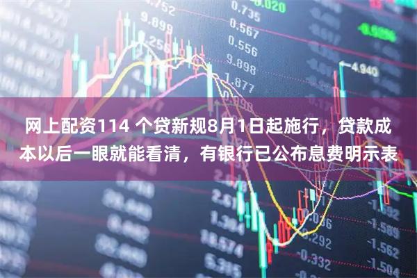 网上配资114 个贷新规8月1日起施行，贷款成本以后一眼就能看清，有银行已公布息费明示表